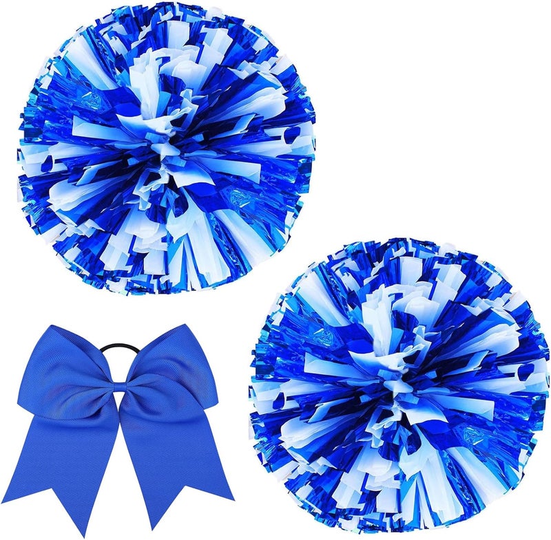 Hlonon 2 Pcs Cheerleading Pom Poms and Large Cheerleader Sports Dance Cheer Plastic Pom Poms Cheering for Sports Team Spirit Cheer - Image 1